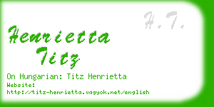 henrietta titz business card